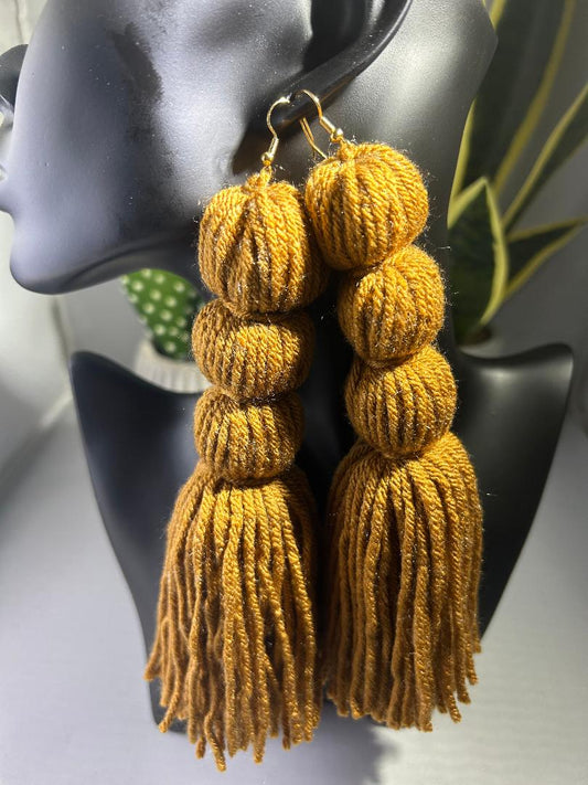 Yarn Tassel Earrings "