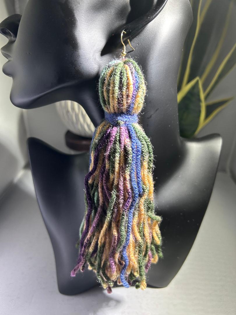 Yarn Tassel Earrings